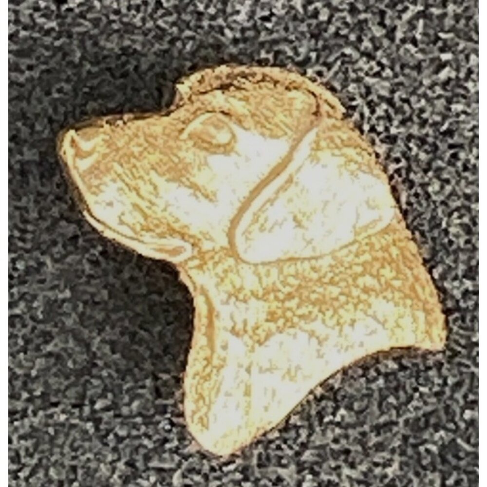 Vintage 1998 George GG Harris Hat Lapel Pin Gold Tone Pewter 450B Lab Dog Head